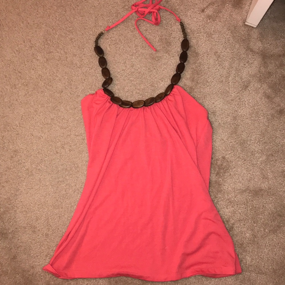 Coral halter top